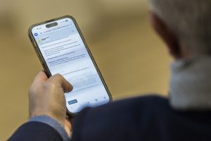 Digital text on the screen of a smartphone